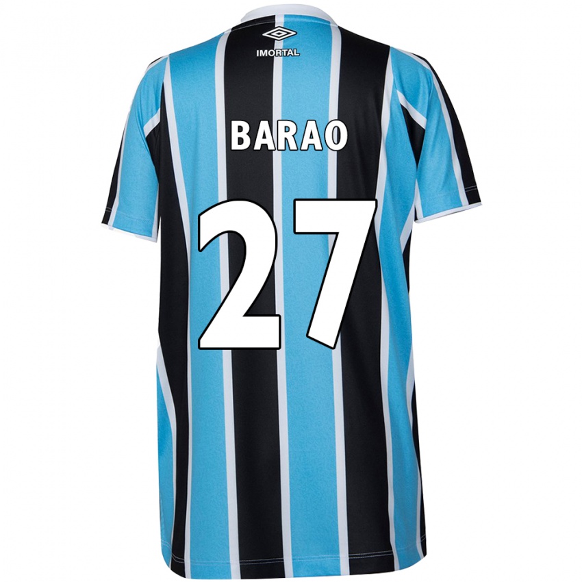 Niño Camiseta Dani Barão #27 Azul Negro Blanco 1ª Equipación 2024/25 La Camisa Perú