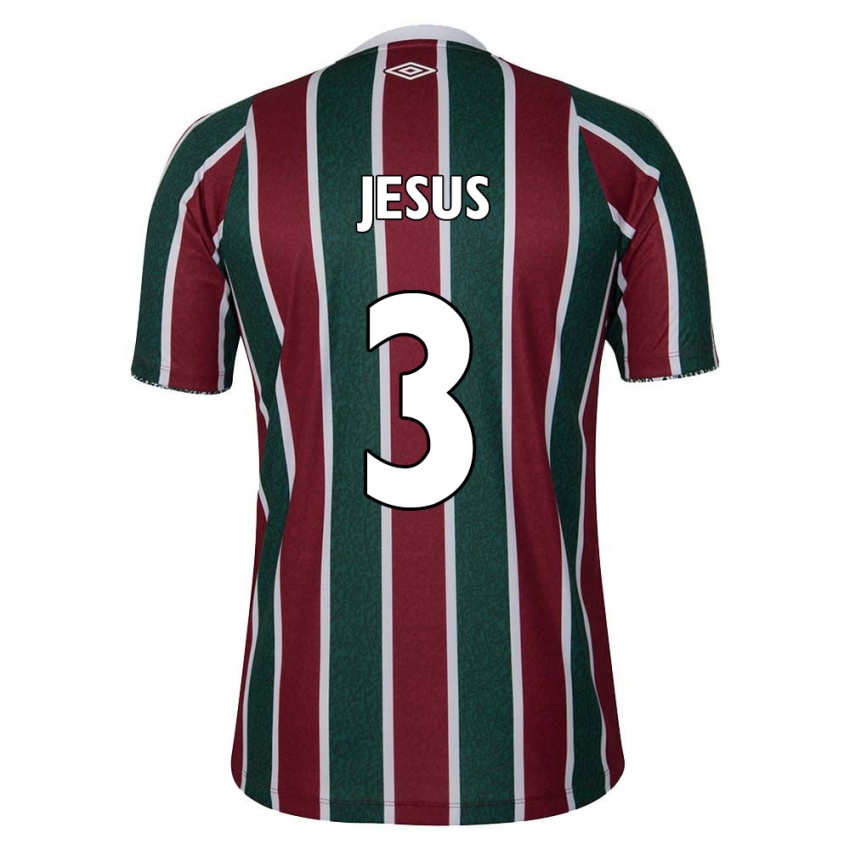 Niño Camiseta Alexandre Jesus #3 Verde Granate Blanco 1ª Equipación 2024/25 La Camisa Perú