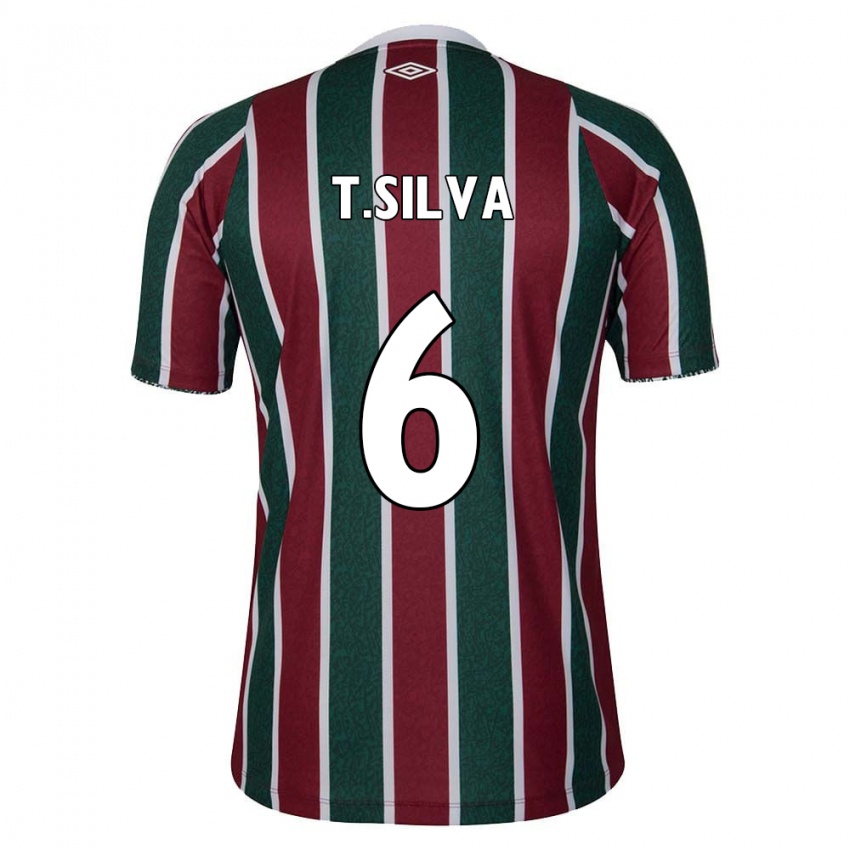 Niño Camiseta Thiago Silva #6 Verde Granate Blanco 1ª Equipación 2024/25 La Camisa Perú