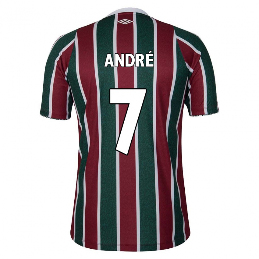 Niño Camiseta André #7 Verde Granate Blanco 1ª Equipación 2024/25 La Camisa Perú