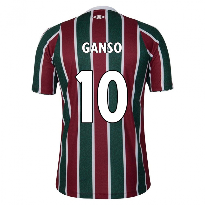 Niño Camiseta Ganso #10 Verde Granate Blanco 1ª Equipación 2024/25 La Camisa Perú