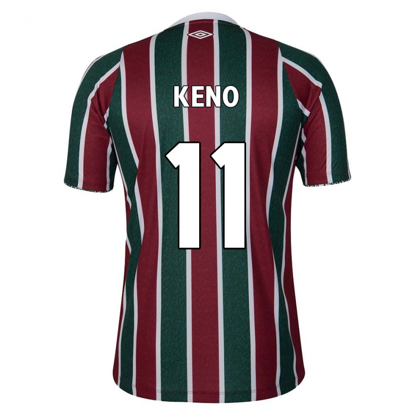 Niño Camiseta Keno #11 Verde Granate Blanco 1ª Equipación 2024/25 La Camisa Perú