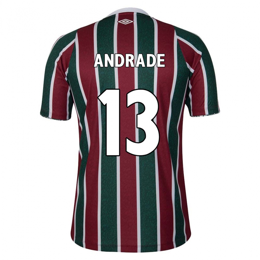 Niño Camiseta Felipe Andrade #13 Verde Granate Blanco 1ª Equipación 2024/25 La Camisa Perú