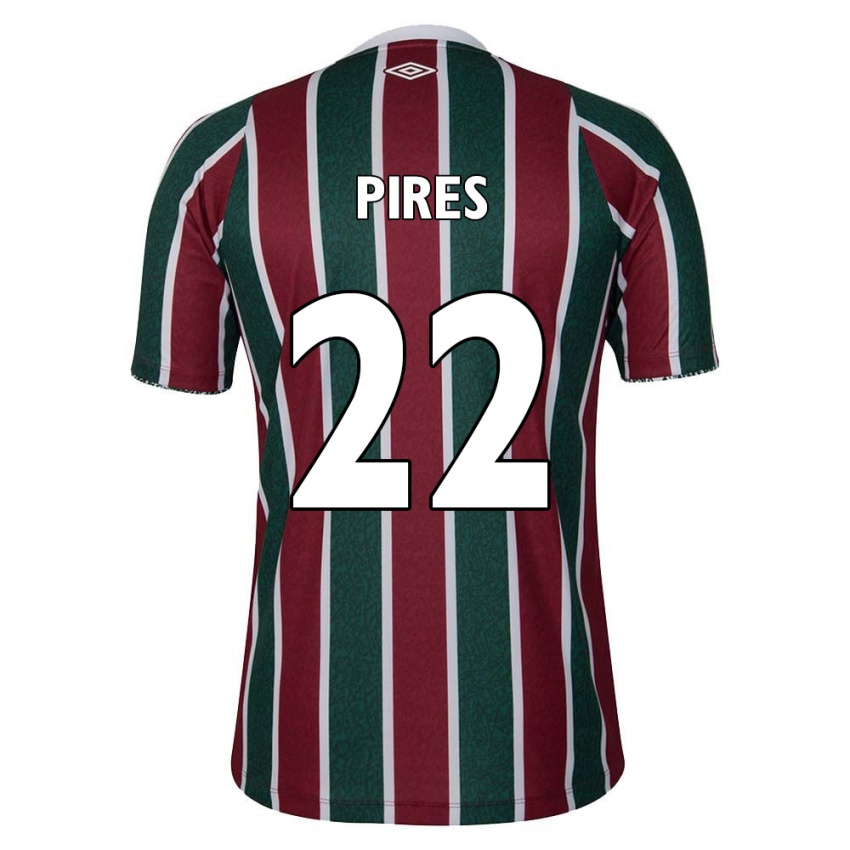 Niño Camiseta Gabriel Pires #22 Verde Granate Blanco 1ª Equipación 2024/25 La Camisa Perú