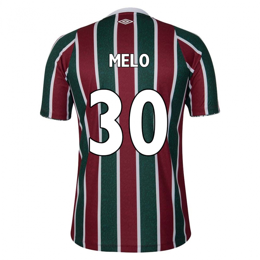 Niño Camiseta Felipe Melo #30 Verde Granate Blanco 1ª Equipación 2024/25 La Camisa Perú