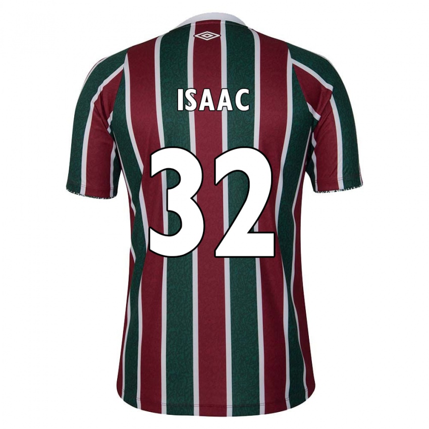 Niño Camiseta Isaac #32 Verde Granate Blanco 1ª Equipación 2024/25 La Camisa Perú