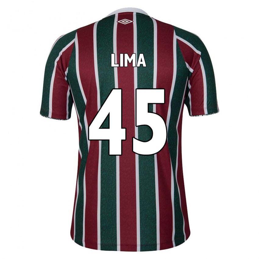 Niño Camiseta Lima #45 Verde Granate Blanco 1ª Equipación 2024/25 La Camisa Perú