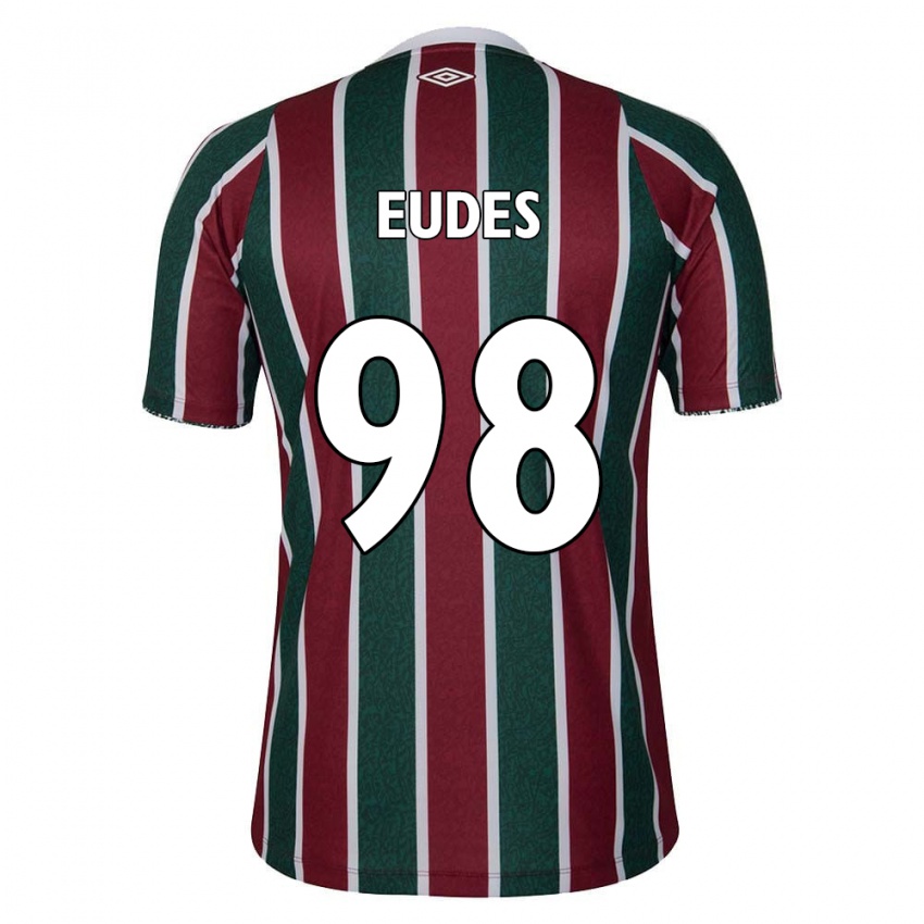 Niño Camiseta Vitor Eudes #98 Verde Granate Blanco 1ª Equipación 2024/25 La Camisa Perú