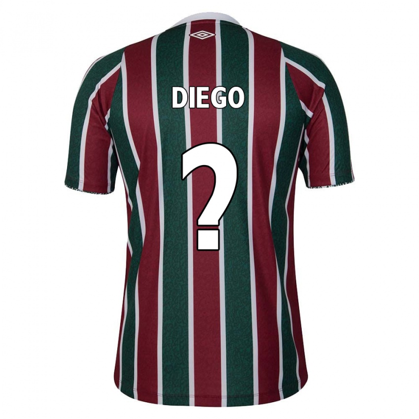 Niño Camiseta Diego #0 Verde Granate Blanco 1ª Equipación 2024/25 La Camisa Perú