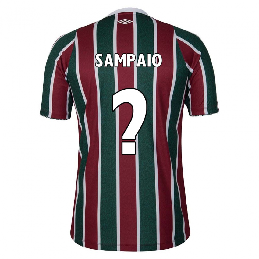 Niño Camiseta Miguel Sampaio #0 Verde Granate Blanco 1ª Equipación 2024/25 La Camisa Perú