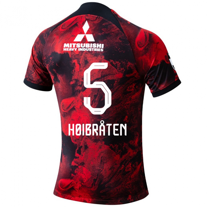 Niño Camiseta Marius Høibråten #5 Negro Rojo 1ª Equipación 2024/25 La Camisa Perú