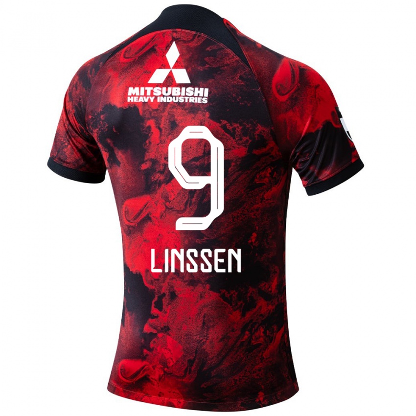 Niño Camiseta Bryan Linssen #9 Negro Rojo 1ª Equipación 2024/25 La Camisa Perú