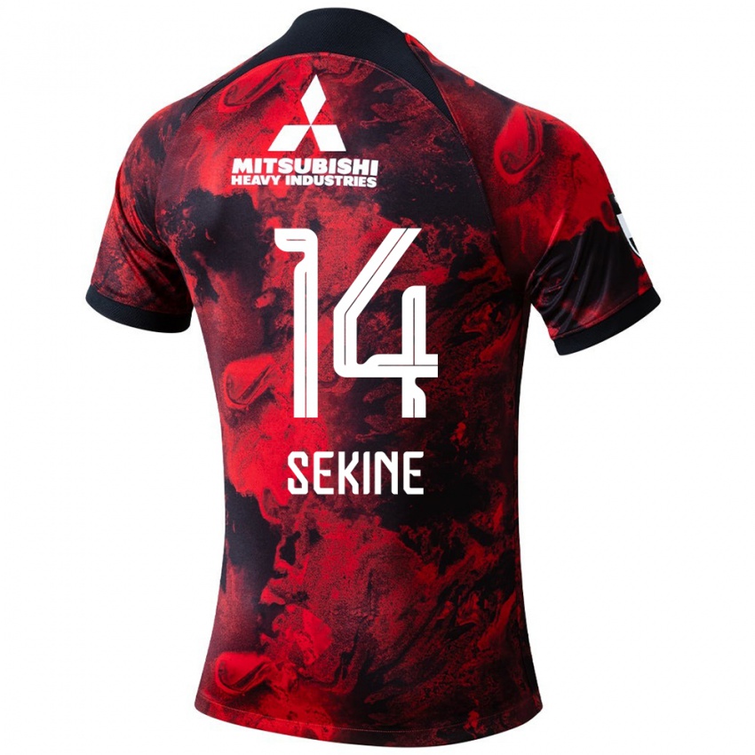 Niño Camiseta Takahiro Sekine #14 Negro Rojo 1ª Equipación 2024/25 La Camisa Perú