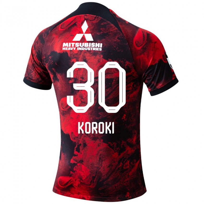 Niño Camiseta Shinzo Koroki #30 Negro Rojo 1ª Equipación 2024/25 La Camisa Perú