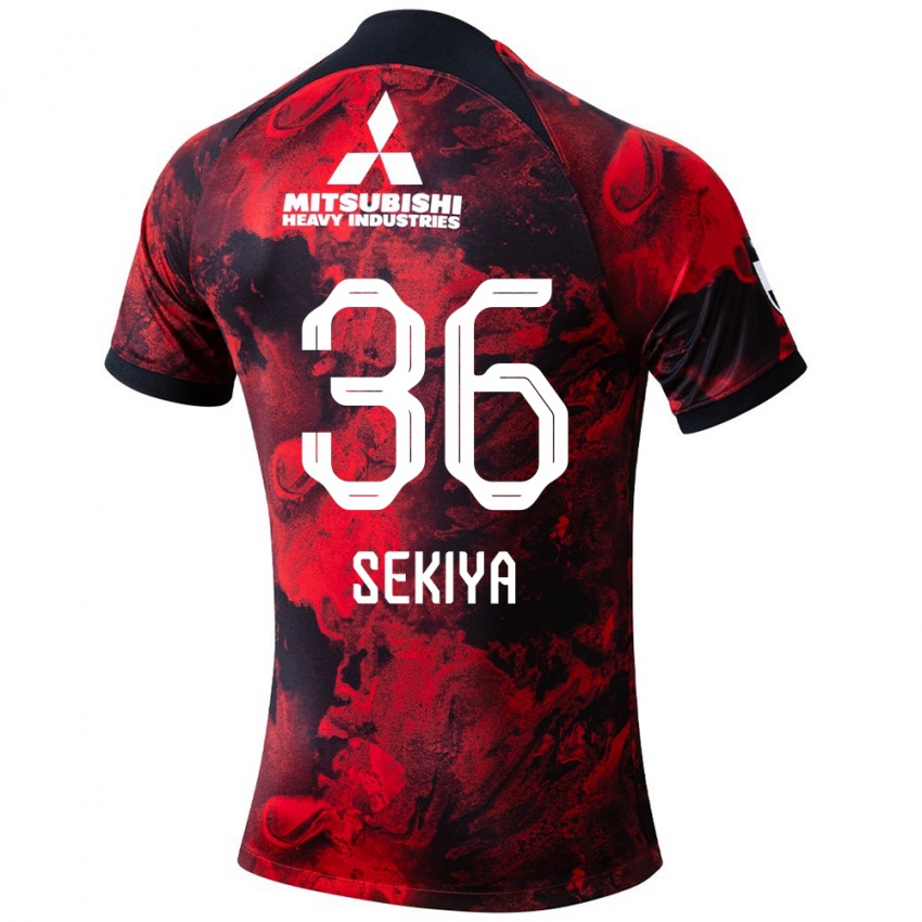 Niño Camiseta Hikaru Sekiya #36 Negro Rojo 1ª Equipación 2024/25 La Camisa Perú