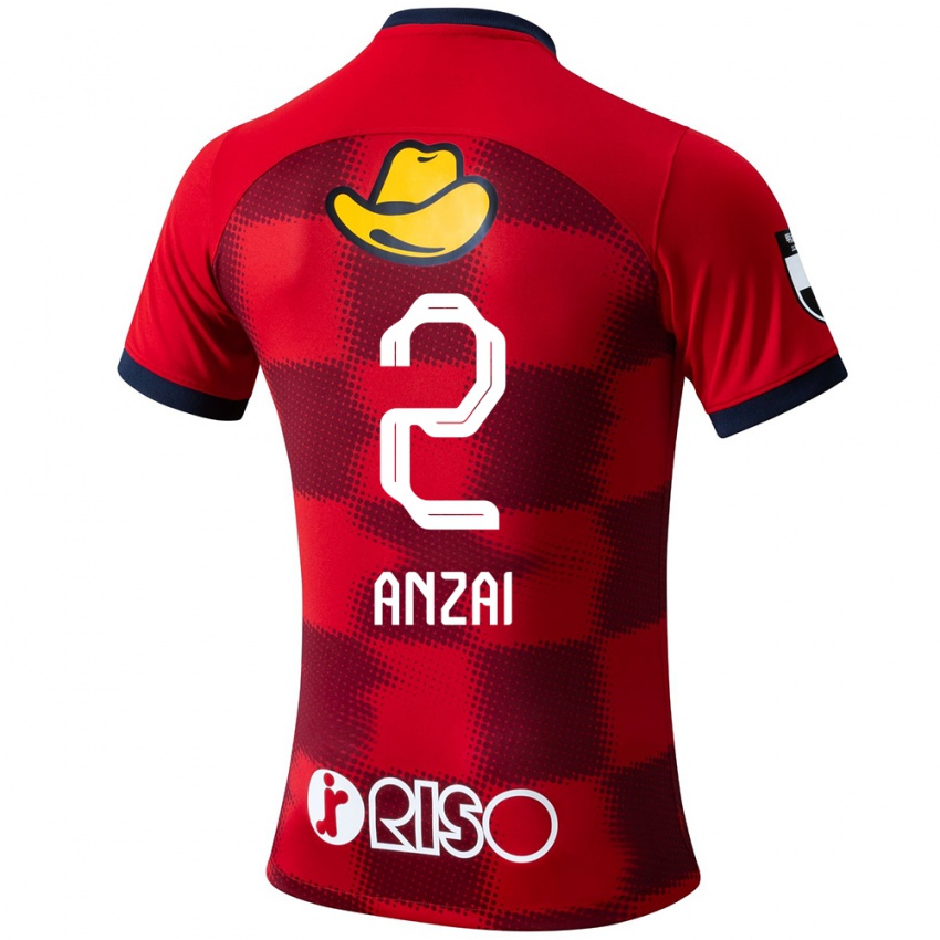 Niño Camiseta Koki Anzai #2 Rojo Azul Blanco 1ª Equipación 2024/25 La Camisa Perú