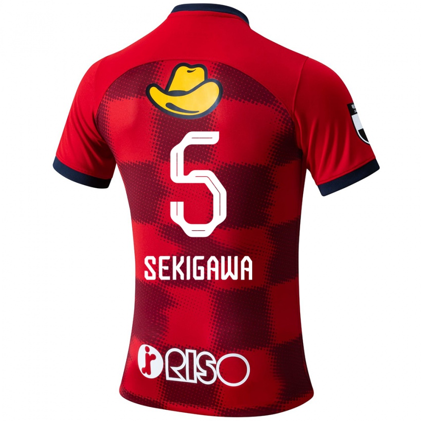 Niño Camiseta Ikuma Sekigawa #5 Rojo Azul Blanco 1ª Equipación 2024/25 La Camisa Perú