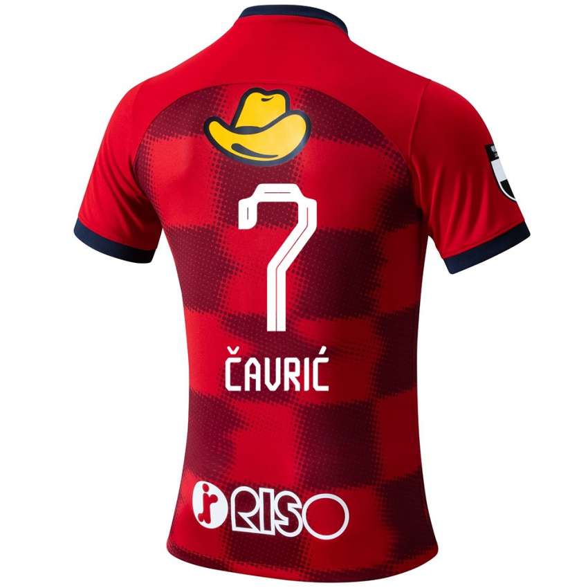 Niño Camiseta Aleksandar Cavric #7 Rojo Azul Blanco 1ª Equipación 2024/25 La Camisa Perú