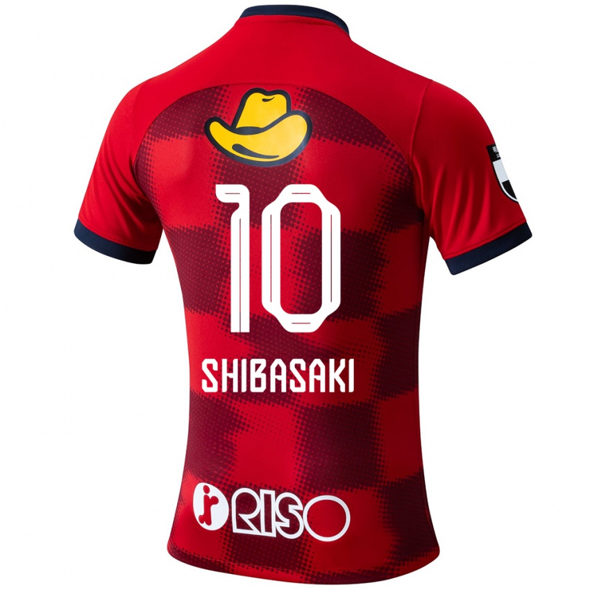 Niño Camiseta Gaku Shibasaki #10 Rojo Azul Blanco 1ª Equipación 2024/25 La Camisa Perú