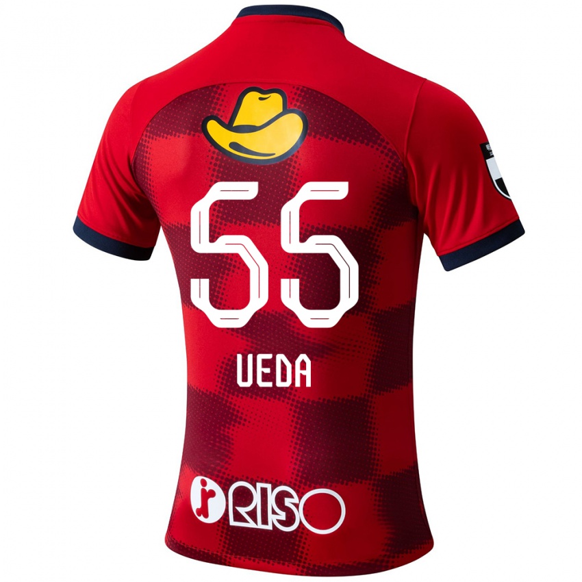 Niño Camiseta Naomichi Ueda #55 Rojo Azul Blanco 1ª Equipación 2024/25 La Camisa Perú