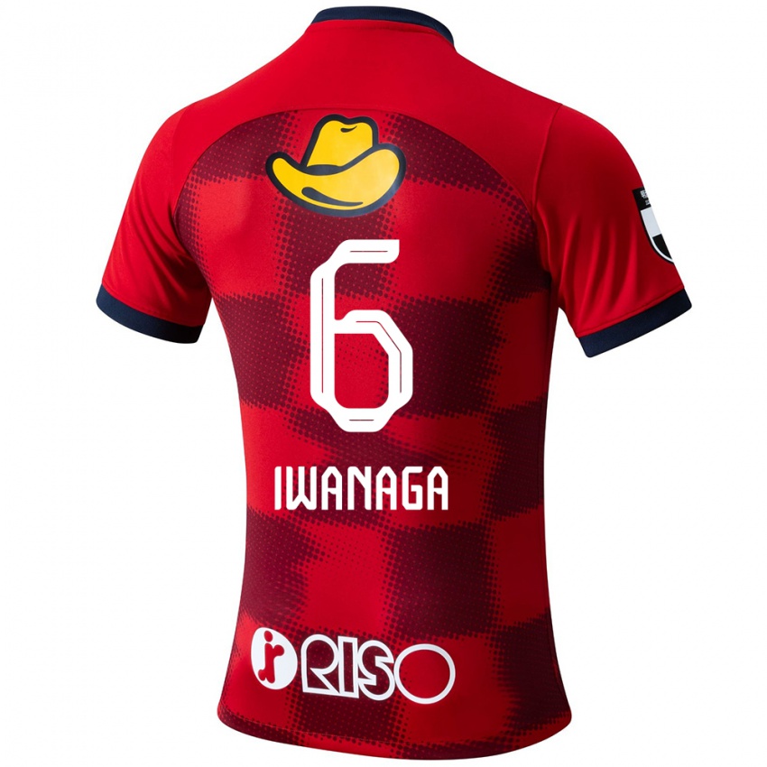 Niño Camiseta Yoshiki Iwanaga #6 Rojo Azul Blanco 1ª Equipación 2024/25 La Camisa Perú