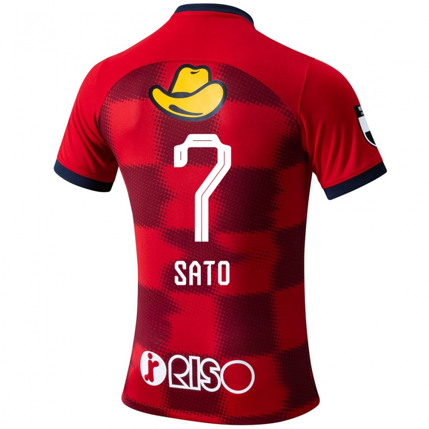 Niño Camiseta Mihiro Sato #7 Rojo Azul Blanco 1ª Equipación 2024/25 La Camisa Perú