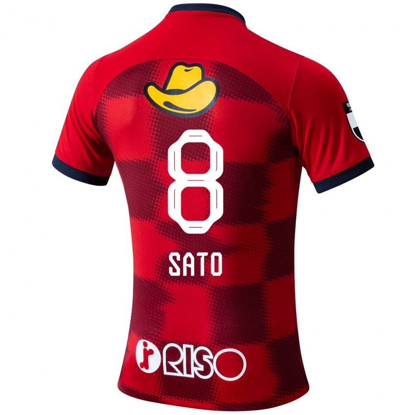 Niño Camiseta Yuto Sato #8 Rojo Azul Blanco 1ª Equipación 2024/25 La Camisa Perú