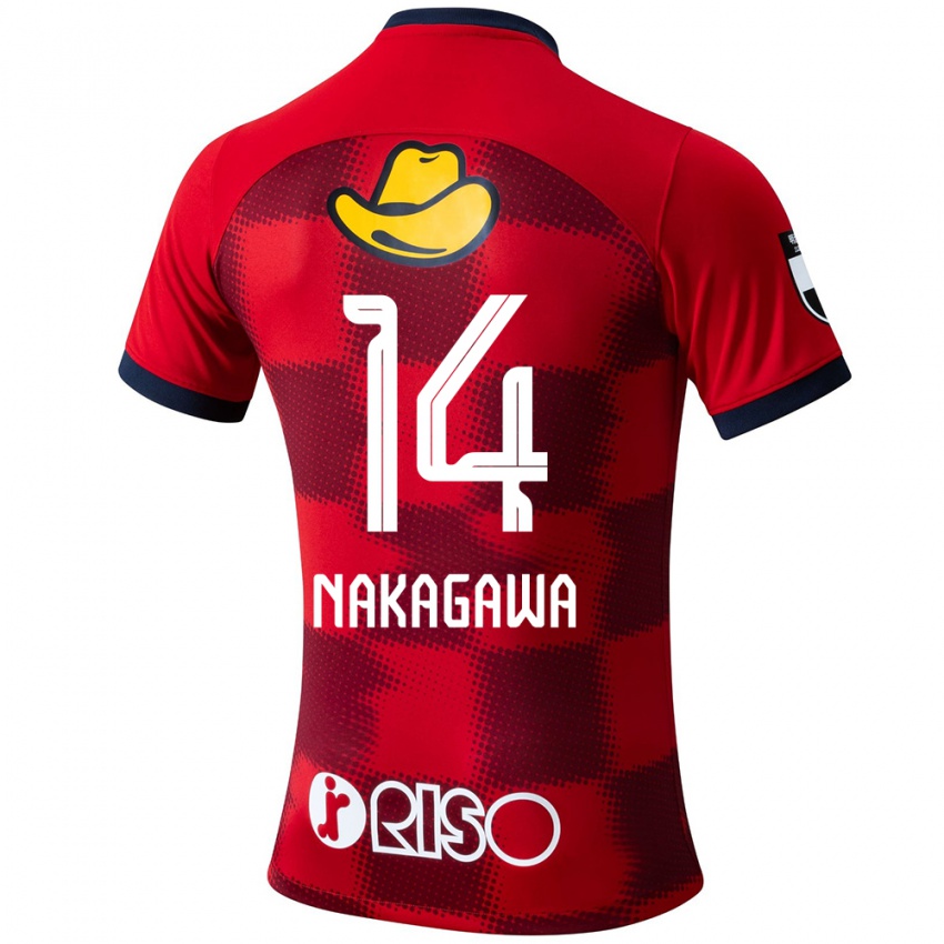 Niño Camiseta Sora Nakagawa #14 Rojo Azul Blanco 1ª Equipación 2024/25 La Camisa Perú