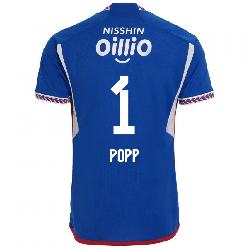 Niño Camiseta William Popp #1 Azul Blanco Rojo 1ª Equipación 2024/25 La Camisa Perú