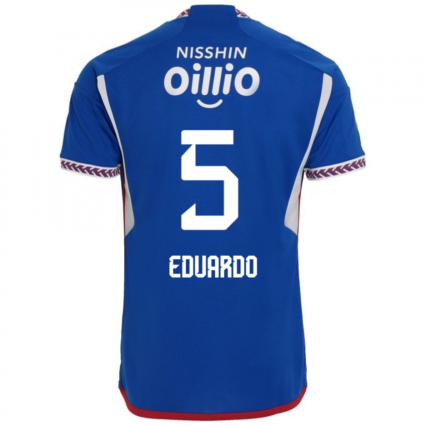 Niño Camiseta Eduardo #5 Azul Blanco Rojo 1ª Equipación 2024/25 La Camisa Perú