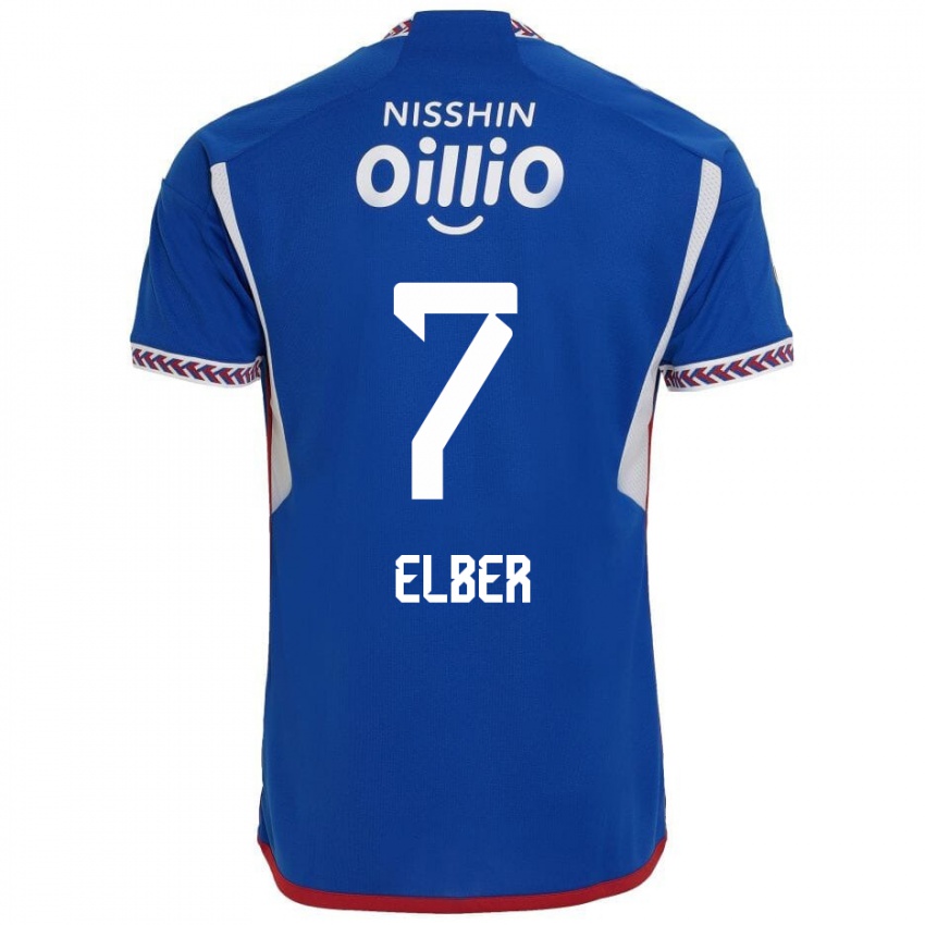 Niño Camiseta Élber #7 Azul Blanco Rojo 1ª Equipación 2024/25 La Camisa Perú