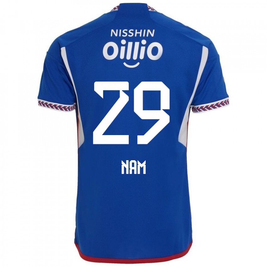 Niño Camiseta Tae-Hee Nam #29 Azul Blanco Rojo 1ª Equipación 2024/25 La Camisa Perú