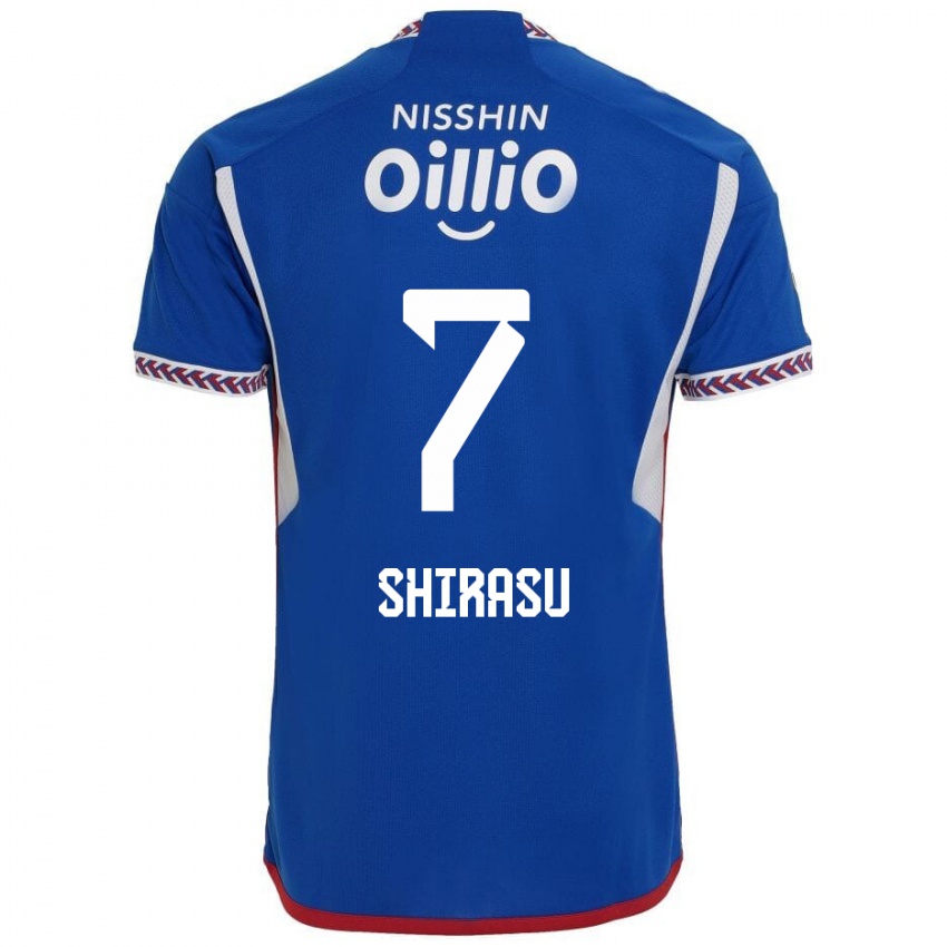 Niño Camiseta Kento Shirasu #7 Azul Blanco Rojo 1ª Equipación 2024/25 La Camisa Perú