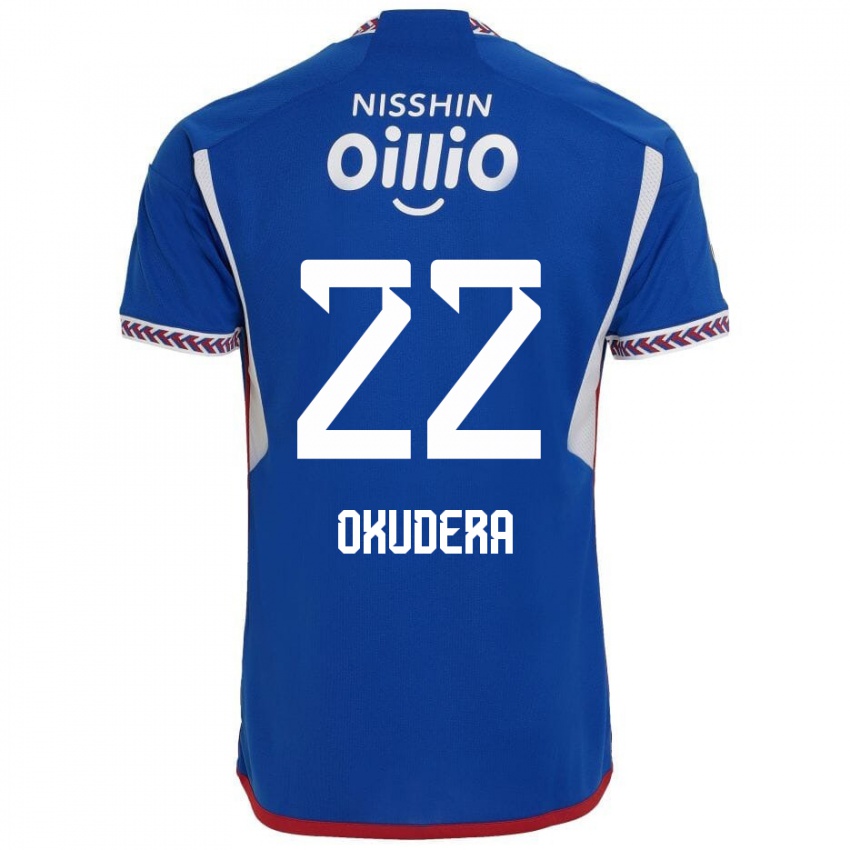 Niño Camiseta Minato Okudera #22 Azul Blanco Rojo 1ª Equipación 2024/25 La Camisa Perú