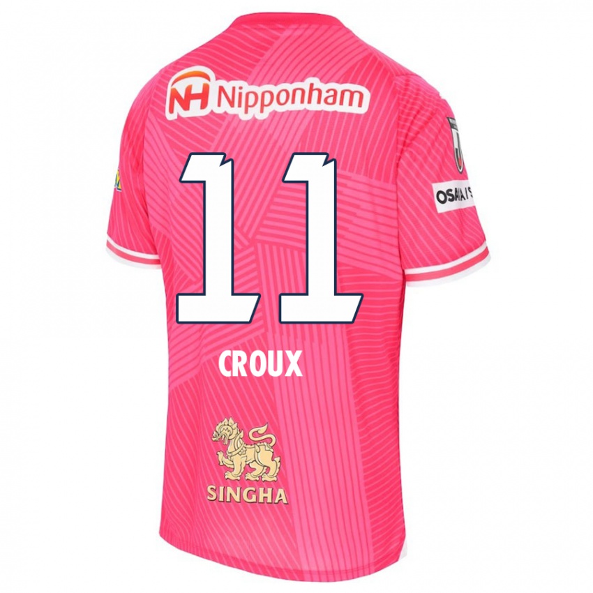 Niño Camiseta Jordy Croux #11 Rosa Blanco 1ª Equipación 2024/25 La Camisa Perú