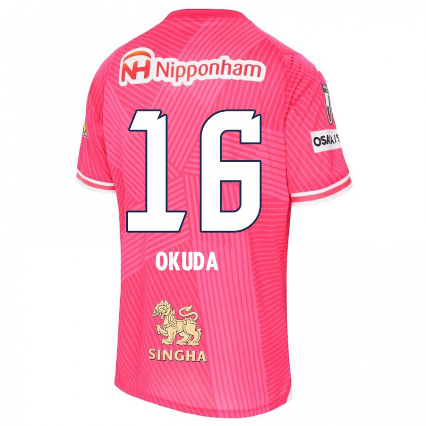 Niño Camiseta Hayato Okuda #16 Rosa Blanco 1ª Equipación 2024/25 La Camisa Perú