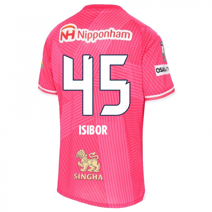 Niño Camiseta Ken Isibor #45 Rosa Blanco 1ª Equipación 2024/25 La Camisa Perú