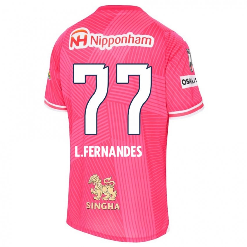 Niño Camiseta Lucas Fernandes #77 Rosa Blanco 1ª Equipación 2024/25 La Camisa Perú