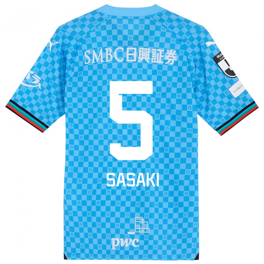 Niño Camiseta Asahi Sasaki #5 Azul Celeste 1ª Equipación 2024/25 La Camisa Perú