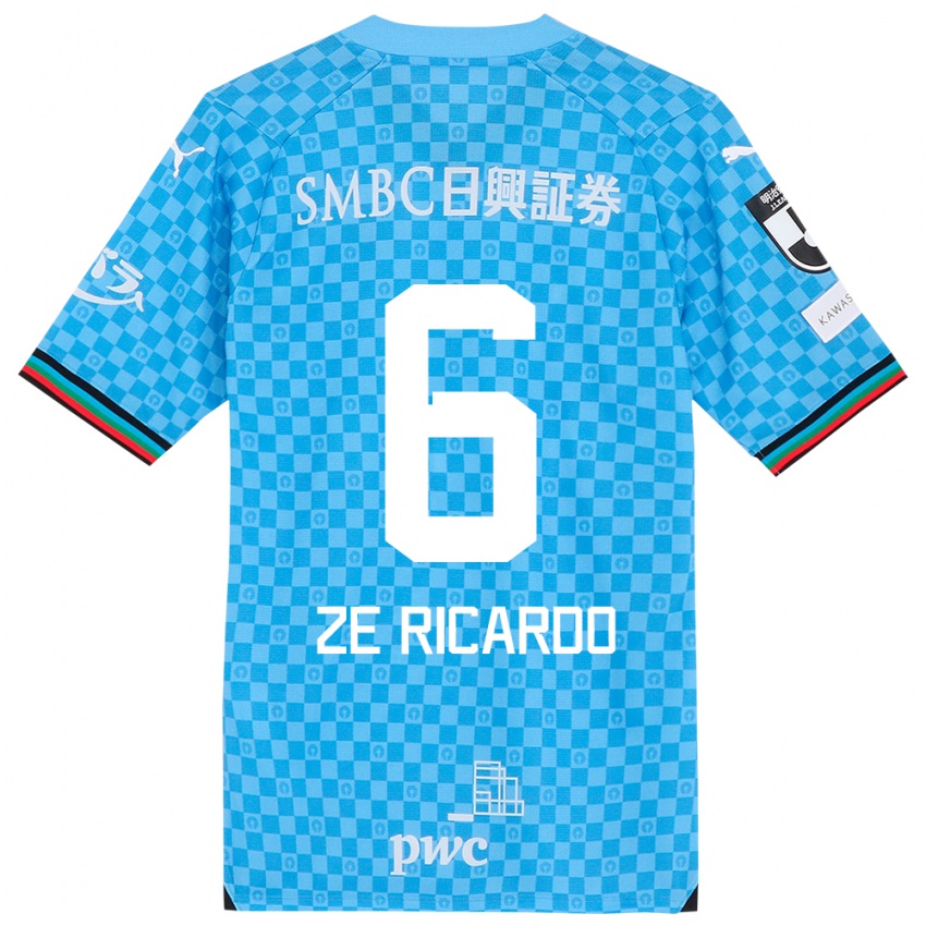 Niño Camiseta Zé Ricardo #6 Azul Celeste 1ª Equipación 2024/25 La Camisa Perú