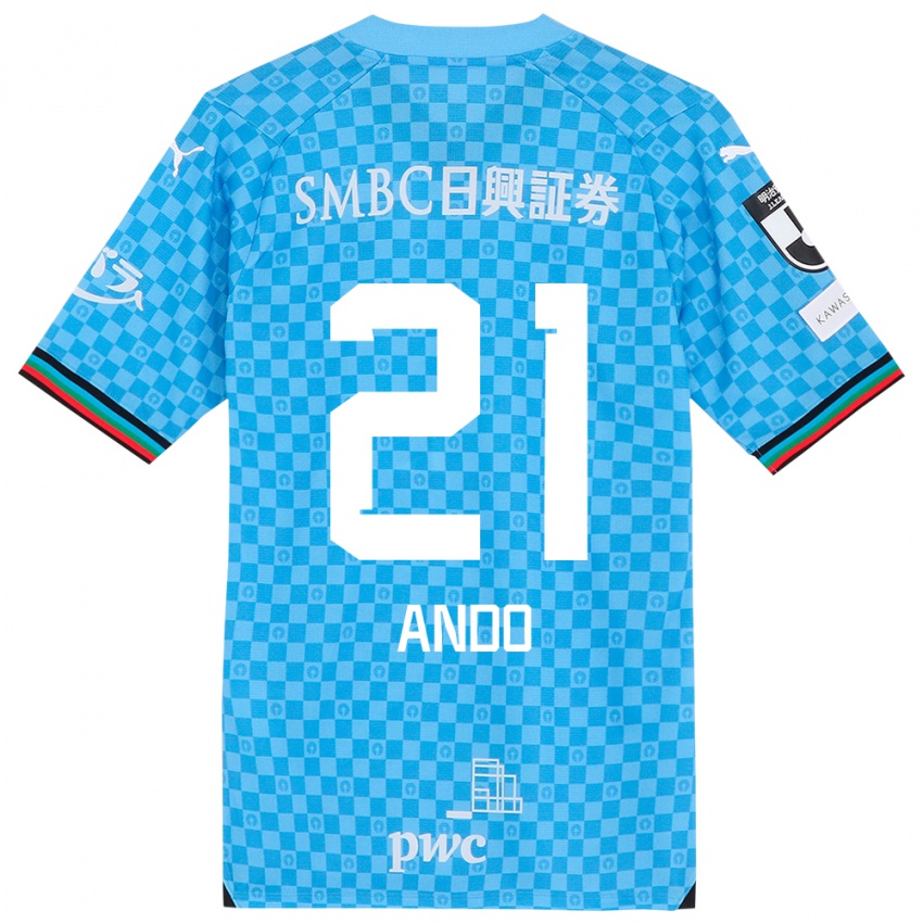 Niño Camiseta Shunsuke Ando #21 Azul Celeste 1ª Equipación 2024/25 La Camisa Perú