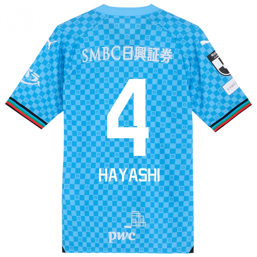 Niño Camiseta Shunsuke Hayashi #4 Azul Celeste 1ª Equipación 2024/25 La Camisa Perú