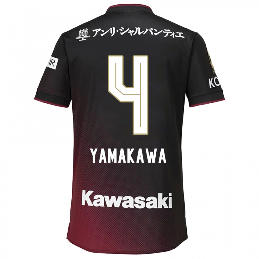 Niño Camiseta Tetsushi Yamakawa #4 Negro Rojo 1ª Equipación 2024/25 La Camisa Perú