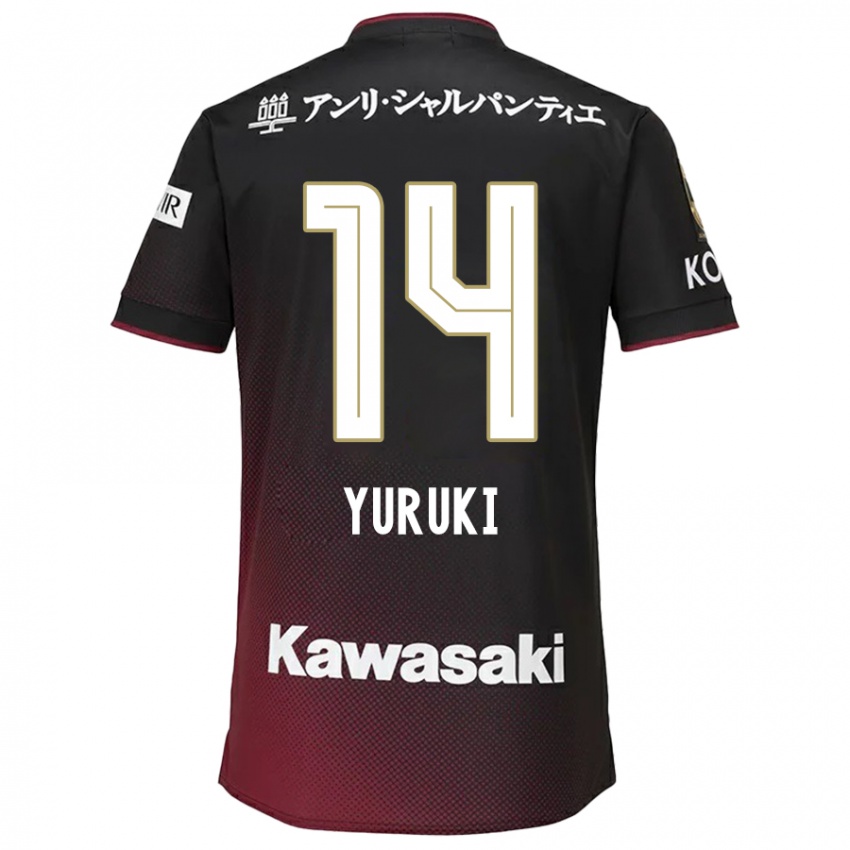 Niño Camiseta Koya Yuruki #14 Negro Rojo 1ª Equipación 2024/25 La Camisa Perú