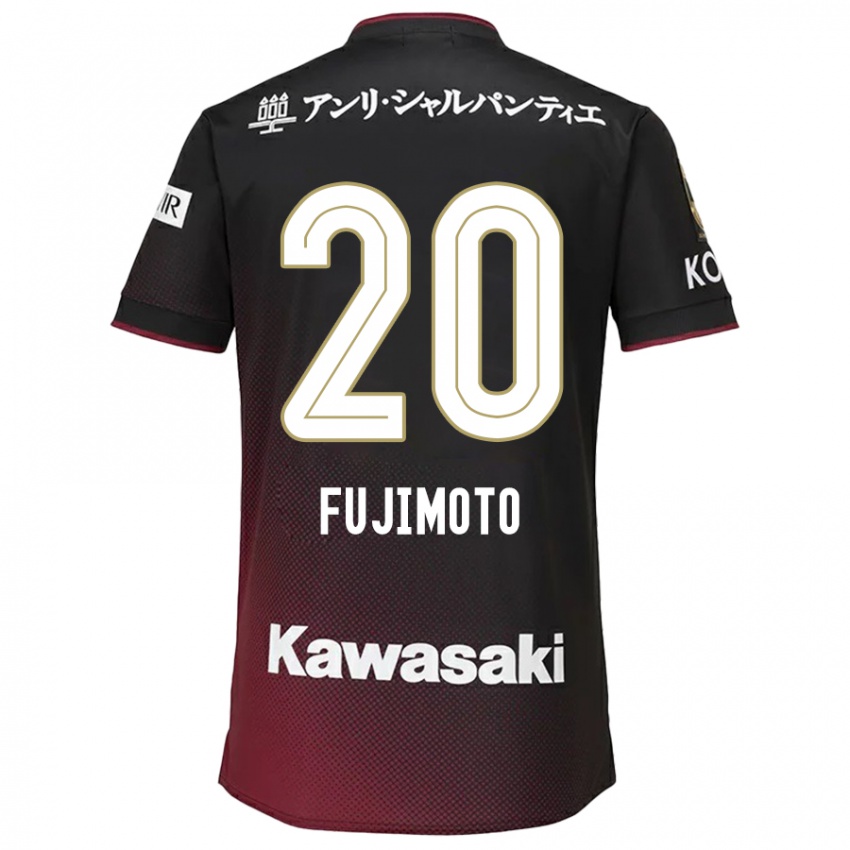 Niño Camiseta Riku Fujimoto #20 Negro Rojo 1ª Equipación 2024/25 La Camisa Perú