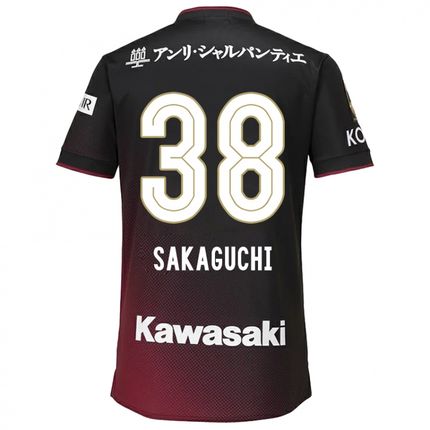 Niño Camiseta Yuki Sakaguchi #38 Negro Rojo 1ª Equipación 2024/25 La Camisa Perú