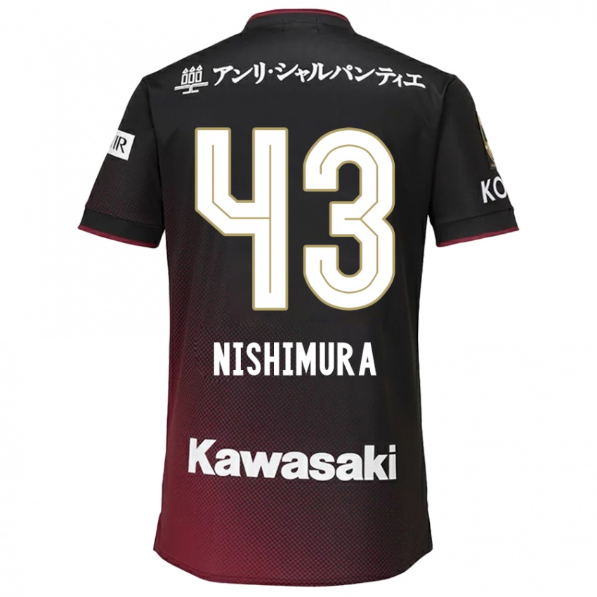 Niño Camiseta Nagi Nishimura #43 Negro Rojo 1ª Equipación 2024/25 La Camisa Perú