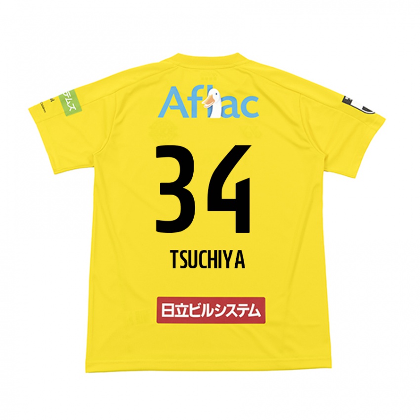 Niño Camiseta Takumi Tsuchiya #34 Amarillo Negro 1ª Equipación 2024/25 La Camisa Perú