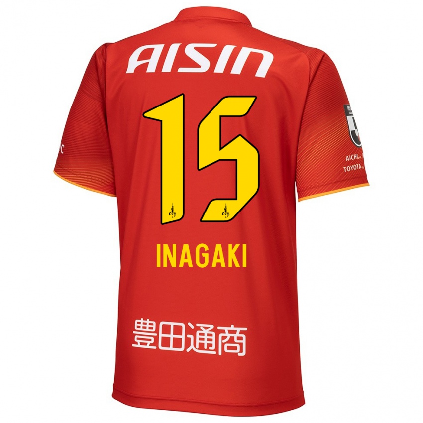 Niño Camiseta Sho Inagaki #15 Rojo Blanco Amarillo 1ª Equipación 2024/25 La Camisa Perú