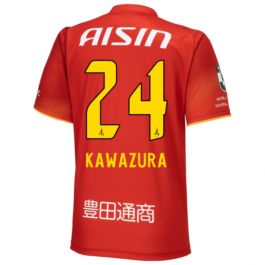 Niño Camiseta Akinari Kawazura #24 Rojo Blanco Amarillo 1ª Equipación 2024/25 La Camisa Perú